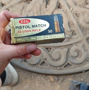 Antique collectable C-I-L pistol match LR 22 rim fire. Box of 49 out of 50.